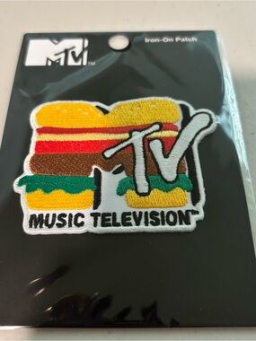 MTV Yellow Red Green Burger Logo Iron-On Patch